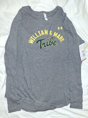 Under Armour Gray Long Sleeve Tee with Yellow Team Print